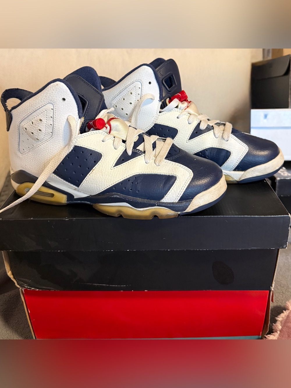 Jordan 4 Retro Kids Navy & White High-Top Sneaker